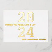 Modern minimaal elegant folie feestdagenkaart (Voorkant)