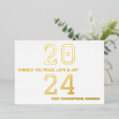 Modern minimaal elegant folie feestdagenkaart (Staand Voorkant)