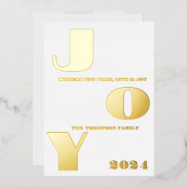 Modern minimaal elegant folie feestdagenkaart