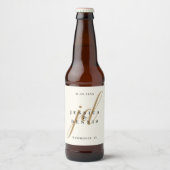 Modern minimaal elegant kalligrafiescript monogram bier etiket (Voorkant)