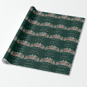 Modern minimaal elegant kerstgroen cadeaupapier (Uitgerold)