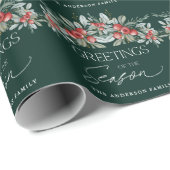 Modern minimaal elegant kerstgroen cadeaupapier (Rol Hoek)