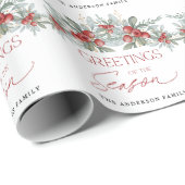 Modern minimaal elegant kerstgroen cadeaupapier (Rol Hoek)