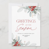 Modern minimaal elegant kerstgroen feestdagenkaart (Voorkant)