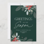 Modern minimaal elegant kerstgroen feestdagenkaart (Voorkant)