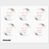 Modern minimaal elegant kerstgroen ronde sticker (Vel)