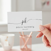 Modern minimaal elegant monogram QR-code Visitekaartje