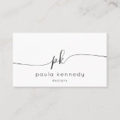 Modern minimaal elegant monogram visitekaartje (Voorkant)