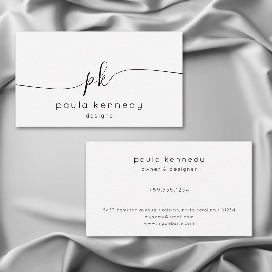 Modern minimaal elegant monogram visitekaartje