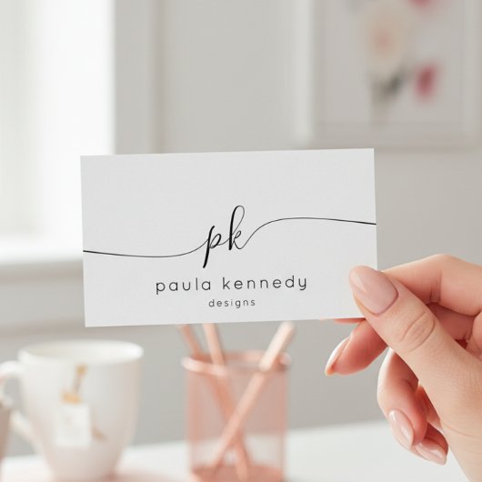 Modern minimaal elegant monogram visitekaartje