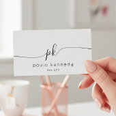 Modern minimaal elegant monogram visitekaartje