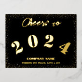 Modern minimaal Elegant Proost 2024 Folie Feestdagen Briefkaart (Voorkant)