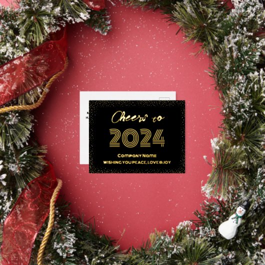 Modern minimaal Elegant Proost Folie Feestdagen Briefkaart (Insitu)