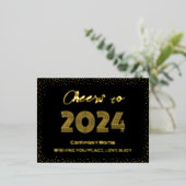 Modern minimaal Elegant Proost Folie Feestdagen Briefkaart (Staand Voorkant)