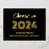 Modern minimaal Elegant Proost Folie Feestdagen Briefkaart (Voorkant)