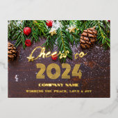 Modern minimaal Elegant Proost Folie Feestdagen Briefkaart (Voorkant)