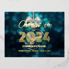 Modern minimaal Elegant Proost Folie Feestdagen Briefkaart