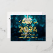 Modern minimaal Elegant Proost Folie Feestdagen Briefkaart (Voorkant / Achterkant)