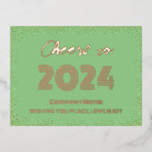 Modern minimaal Elegant Proost Folie Feestdagen Briefkaart (Voorkant)