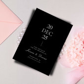 Modern minimaal elegant script B&W Save the Date Kaart