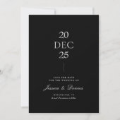 Modern minimaal elegant script B&W Save the Date Kaart (Voorkant)