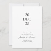 Modern minimaal elegant script B&W Save the Date Kaart (Voorkant)