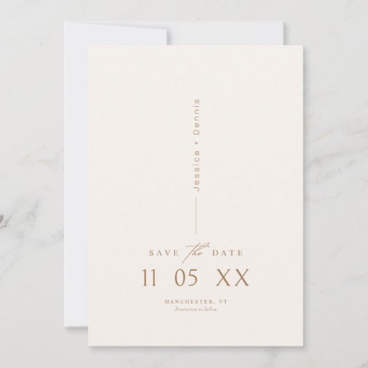 Modern minimaal elegant script Boho Save the Date Kaart (Voorkant)