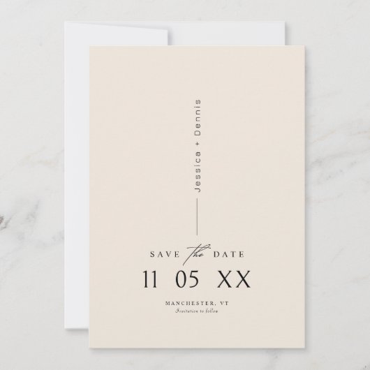 Modern minimaal elegant script Boho Save the Date Kaart (Voorkant)