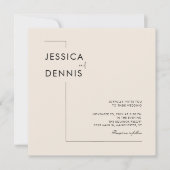 Modern minimaal elegant script Boho Square bruilof Kaart (Voorkant)