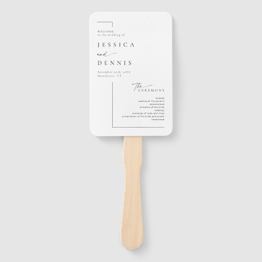 Modern minimaal elegant script chique huwelijkspro handwaaier (Voorkant)