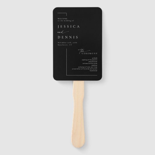 Modern minimaal elegant script chique huwelijkspro handwaaier (Voorkant)