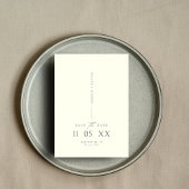 Modern minimaal elegant script ivoor Save the Date Kaart