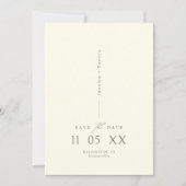 Modern minimaal elegant script ivoor Save the Date Kaart (Voorkant)