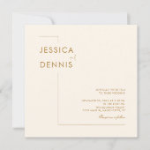 Modern minimaal elegant script koperen vierkante b kaart (Voorkant)