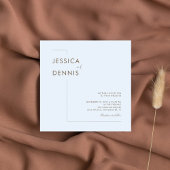 Modern minimaal elegant script Lichtblauw vierkant Kaart