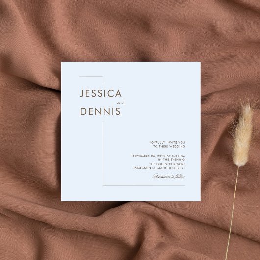 Modern minimaal elegant script Lichtblauw vierkant Kaart