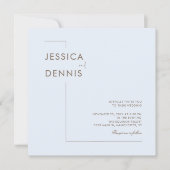 Modern minimaal elegant script Lichtblauw vierkant Kaart (Voorkant)