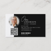 Modern minimaal elegant script QR-code sociale med Visitekaartje (Achterkant)