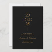Modern Minimaal Elegant Script Zwart Save the Date Kaart (Voorkant)