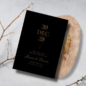 Modern Minimaal Elegant Script Zwart Save the Date Kaart