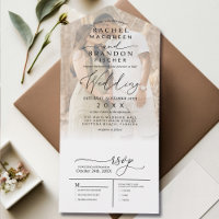 Modern Minimaal Elegant Zwart Wit Foto Bruiloft