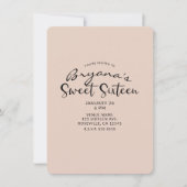 Modern Minimaal Elke Kleur Sweet 16 Sixteen Party Kaart (Voorkant)