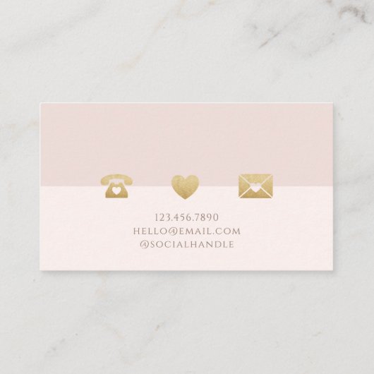 Modern, minimaal en elegant roze duotoon visitekaartje (Achterkant)