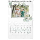Modern minimaal eucalyptusfotoscript voor waterver kalender (Feb 2027)