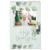 Modern minimaal eucalyptusfotoscript voor waterver kalender (Hoes)