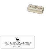 Modern minimaal familie kerst retour adres rubberstempel (Gestempeld)