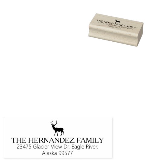 Modern minimaal familie kerst retour adres rubberstempel (Gestempeld)