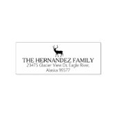 Modern minimaal familie kerst retour adres rubberstempel (Afrduk)