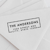 Modern minimaal familienaam retouradres rubberstempel