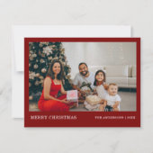 Modern minimaal familieportret | vrolijk kerstfees feestdagenkaart (Voorkant)